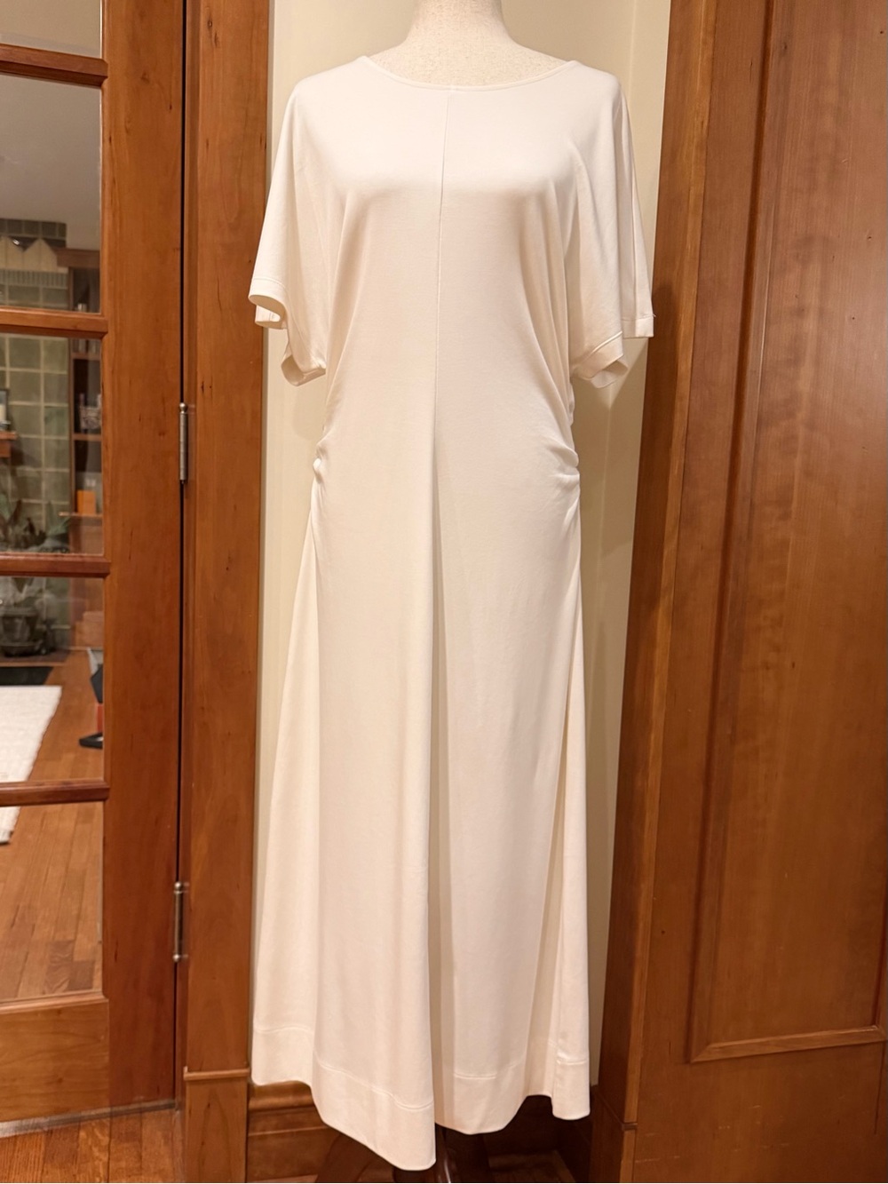 Banana Republic Cream Dolman Short-Sleeve Maxi Dress